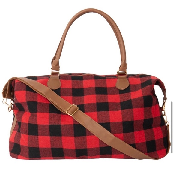 LAST ONE: Extra large Buffalo plaid weekend overnight getaway duffel bag - Picture 5 of 8